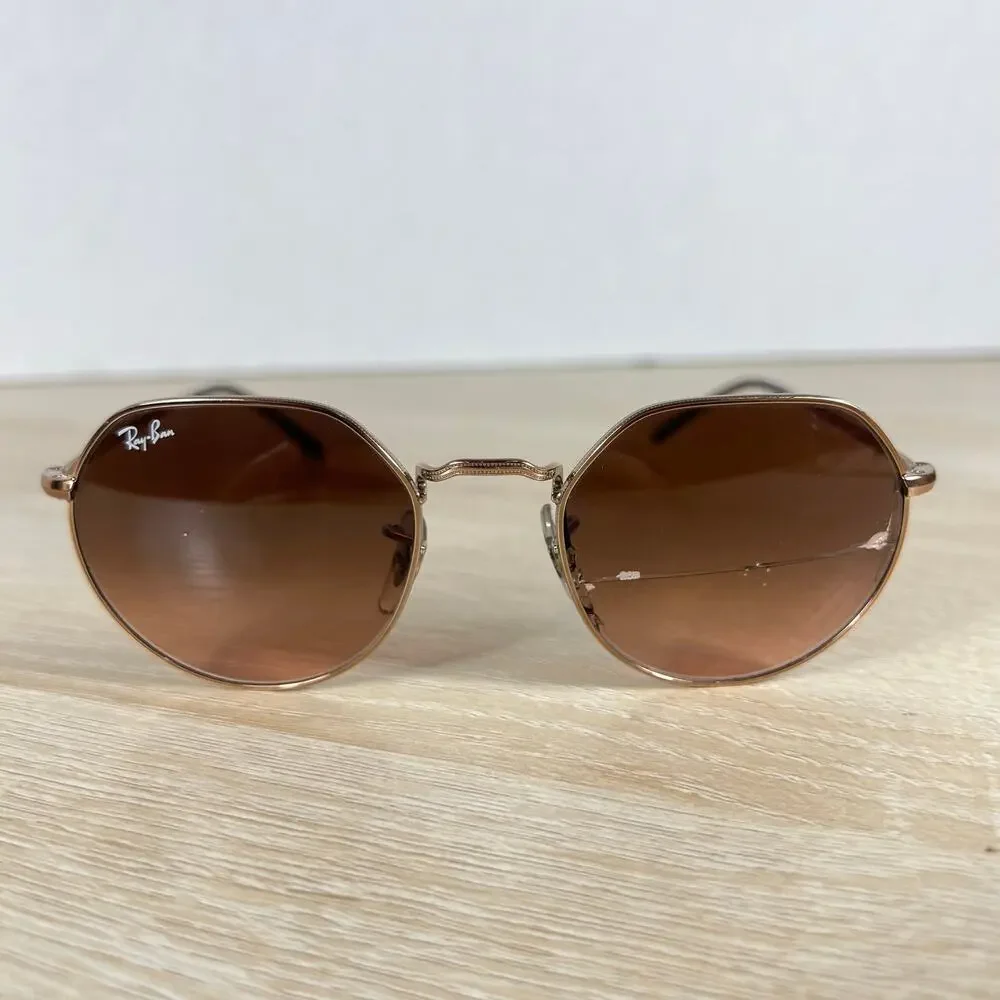 Ray-Ban RB3565 Jack 9035/A5 Sunglasses READ DESC Gold 51-20-145 Italy
